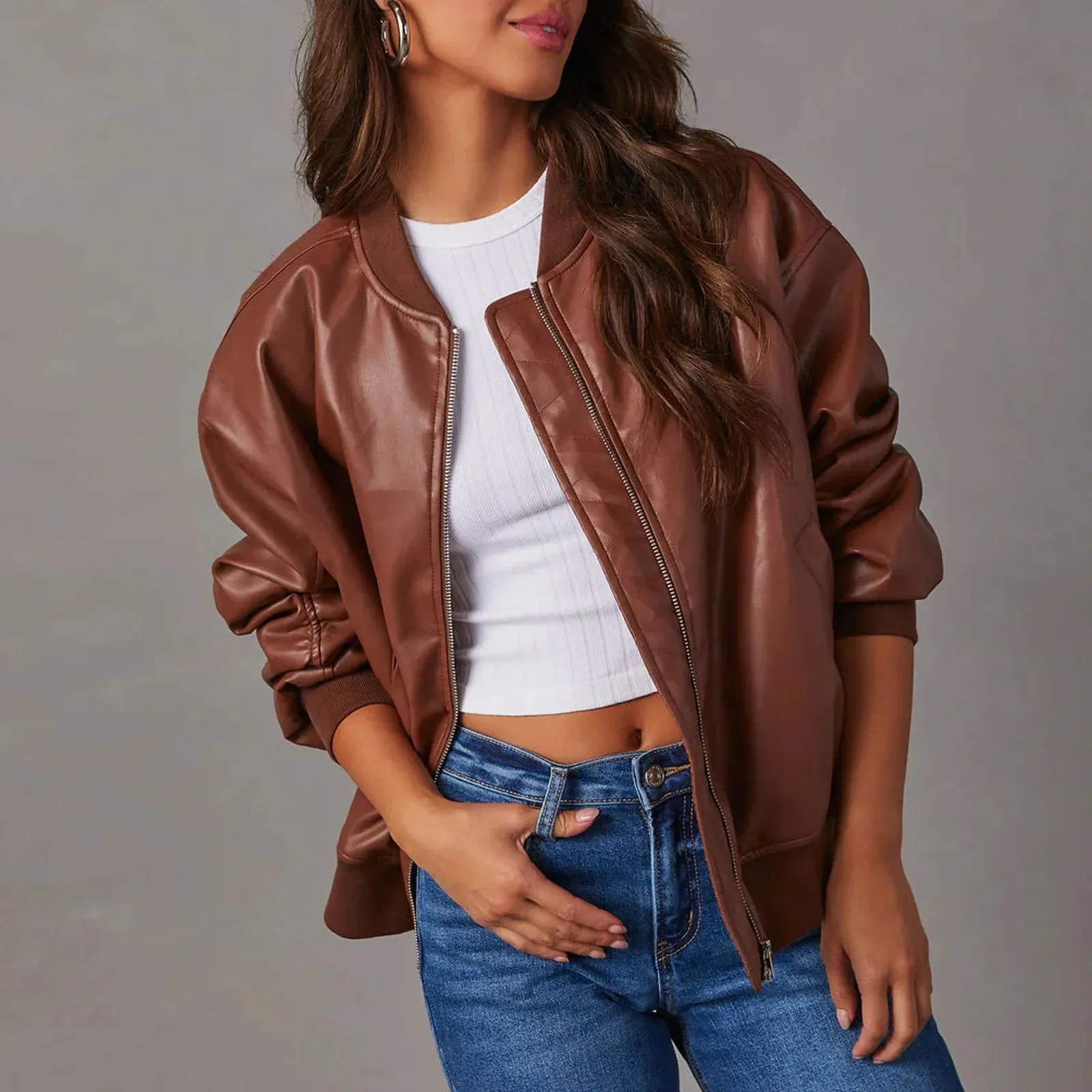 Women's Casual Leather Jacket