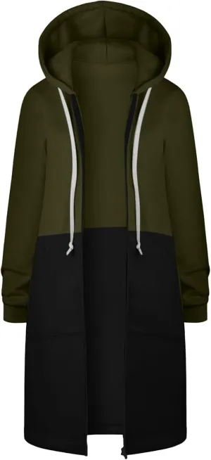 Women's Zip Up Hoodies Long Sleeve Winter Lightweight Hooded Sweatshirt Casual Jacket Coat with Pockets