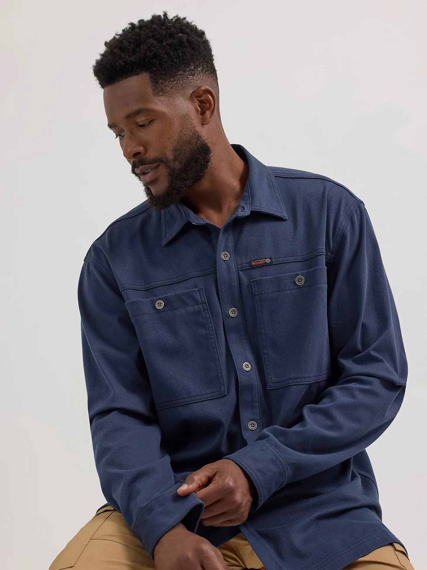 Wrangler ATG Men's Knit Button-Down Long Sleeve Work Shirt
