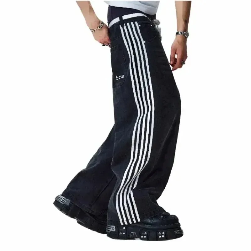 Y2k Harajuku Street Striped Jeans