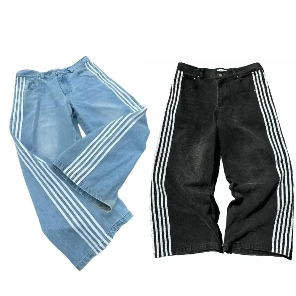 Y2k Harajuku Street Striped Jeans