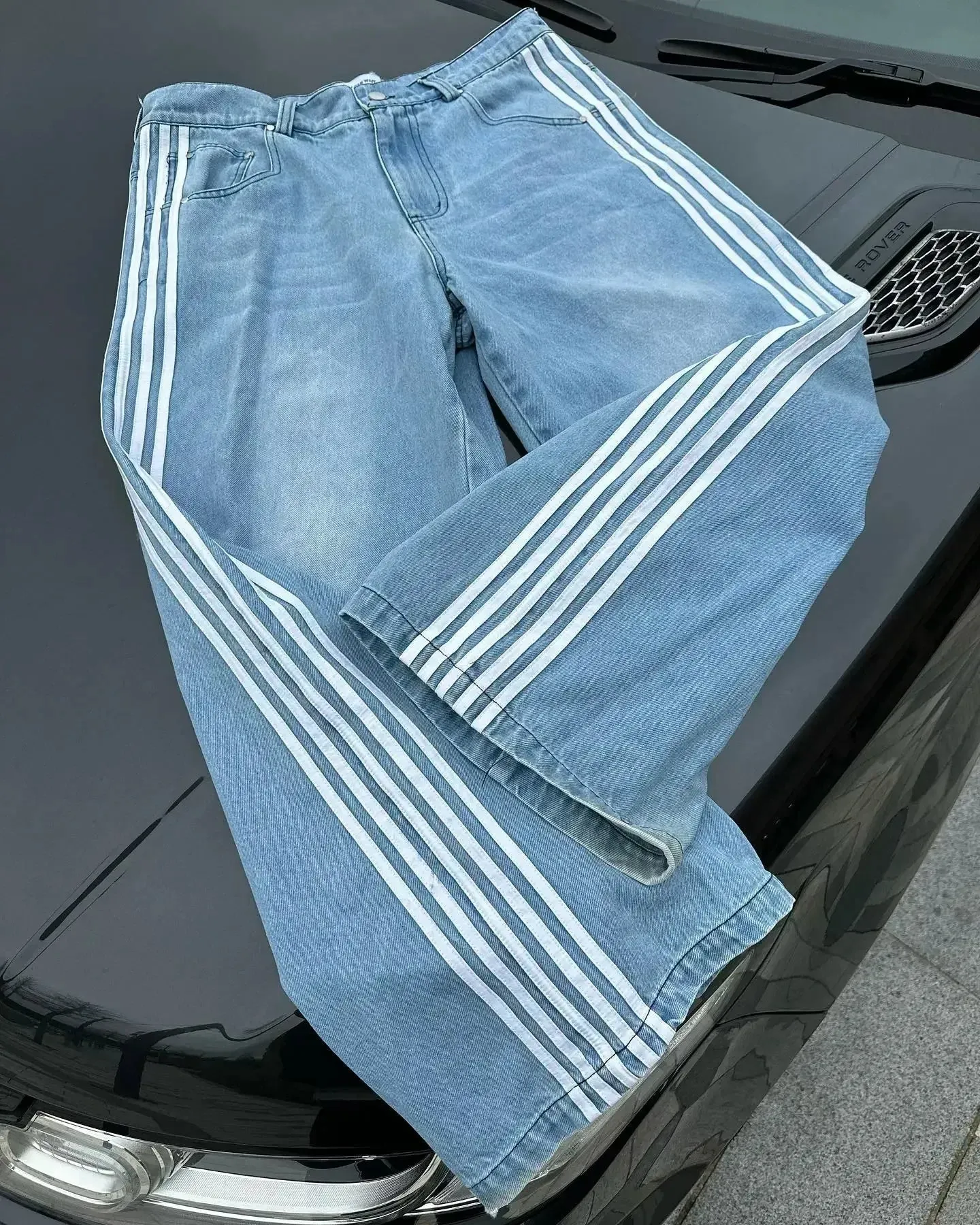 Y2k Harajuku Street Striped Jeans