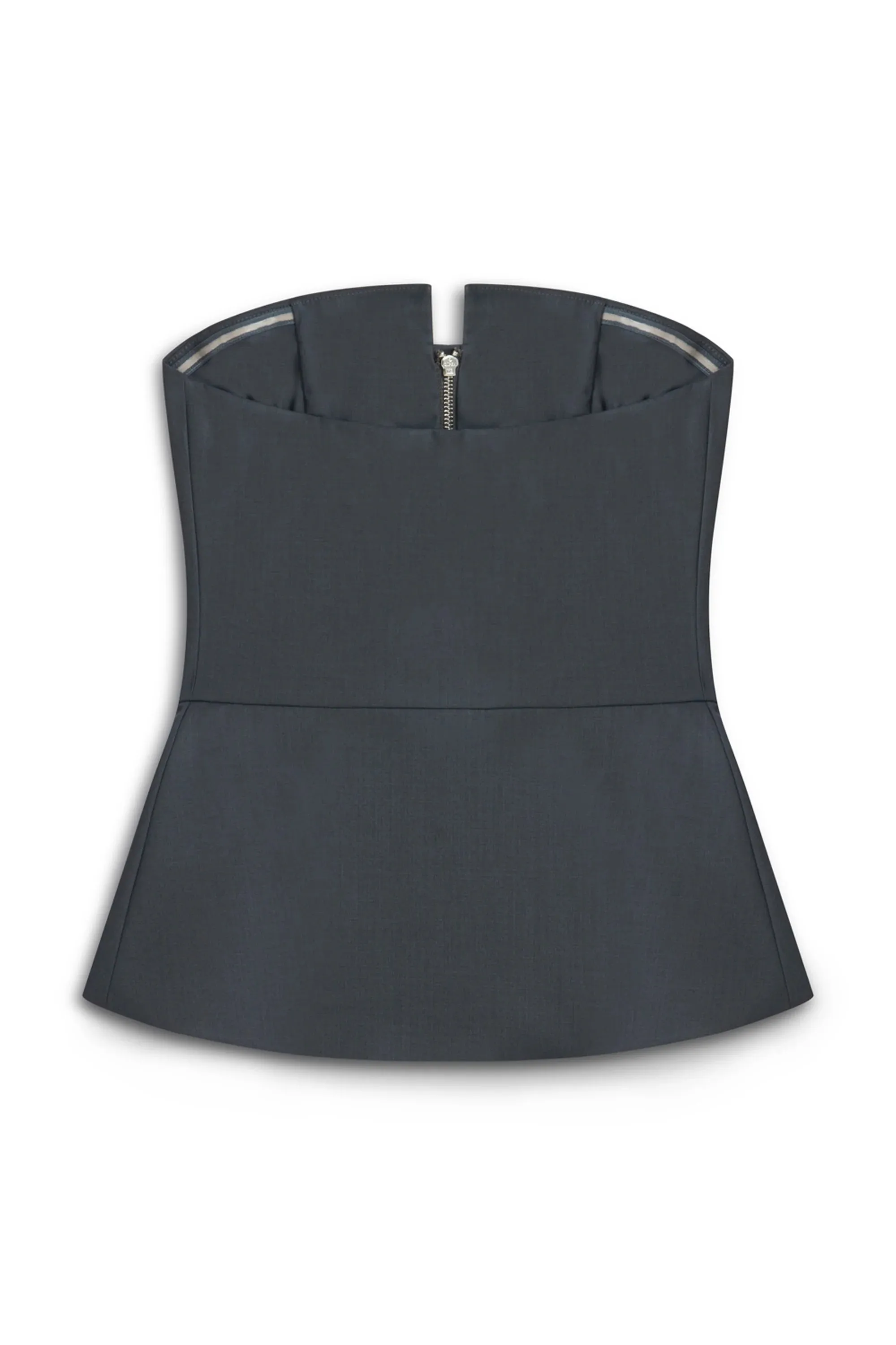 Zippered Corset Look Blouse