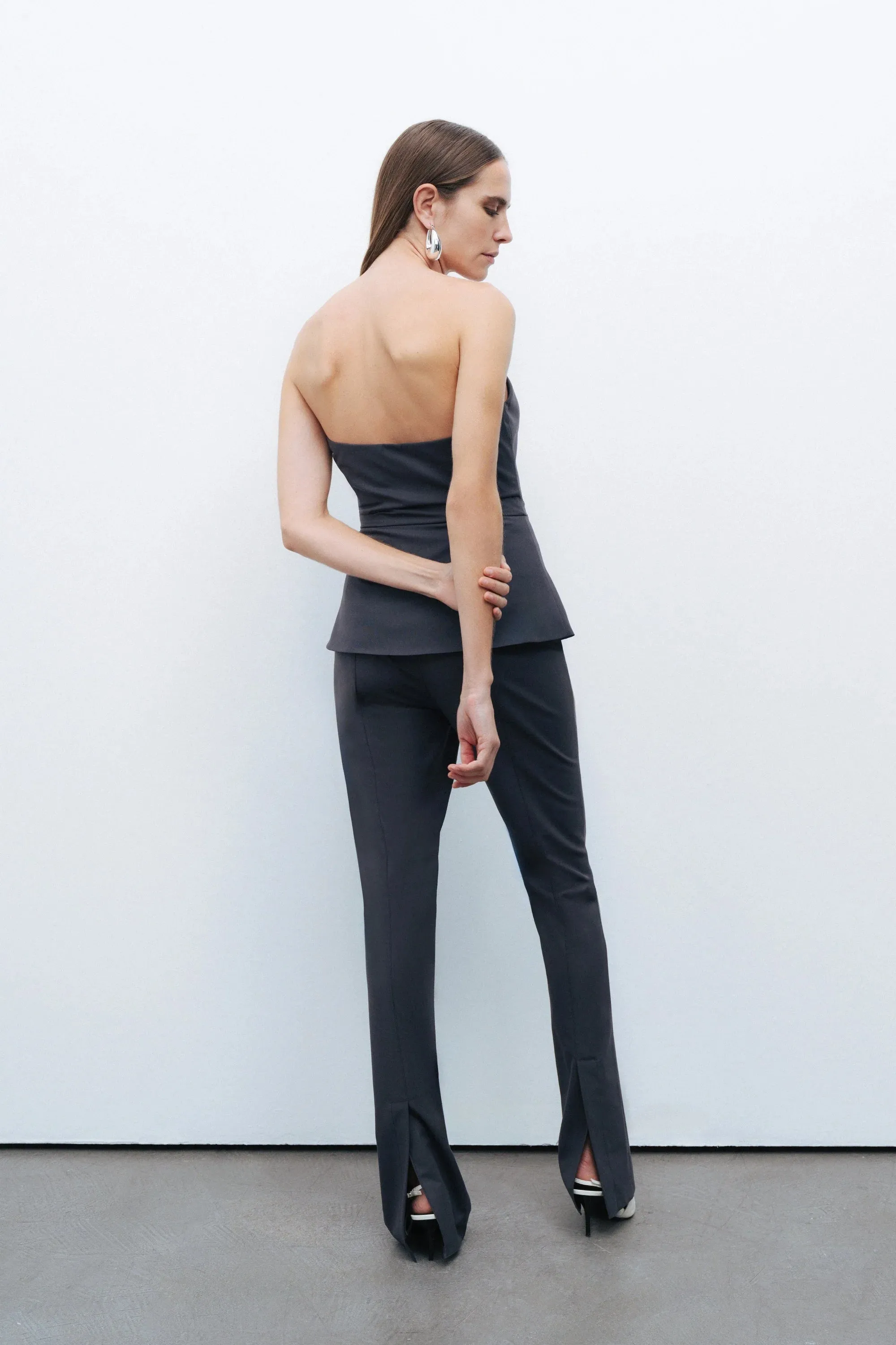 Zippered Corset Look Blouse